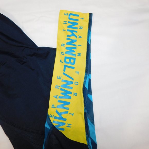 Reebok Crossfit Womens M Blue Yellow Train / Prepare For the Unknowable Tights - Picture 3 of 10